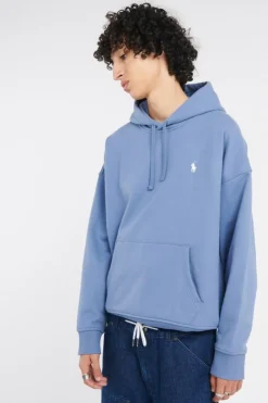 Relaxed Fit Logo Fleece Hoodie - Hoodie | Bleu
