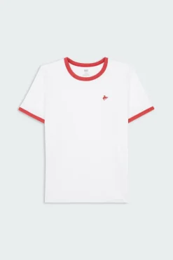 RETRO EMB RINGER TEE - T-shirt | Blanc