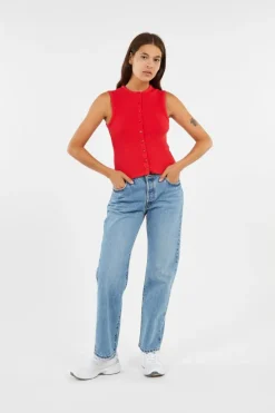 RORY SL BUTTON UP - Débardeur | Rouge