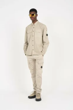 SATEEN STRETCH CARGO LENS - Cargo | Kaki