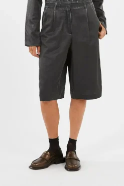 SATIN WASHED SHO - Short | Noir