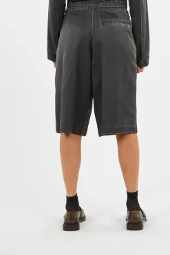 SATIN WASHED SHO - Short | Noir