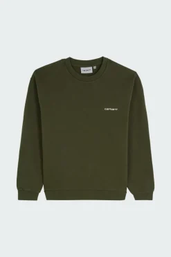 Script Embroidery Sweat - Sweatshirt | Kaki