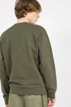 Script Embroidery Sweat - Sweatshirt | Kaki