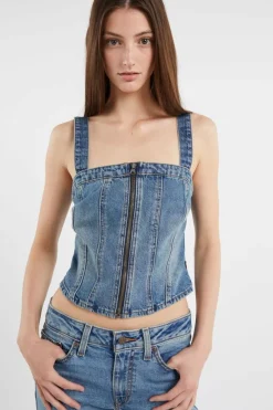 SCULPTED BUSTIER - Top | Bleu