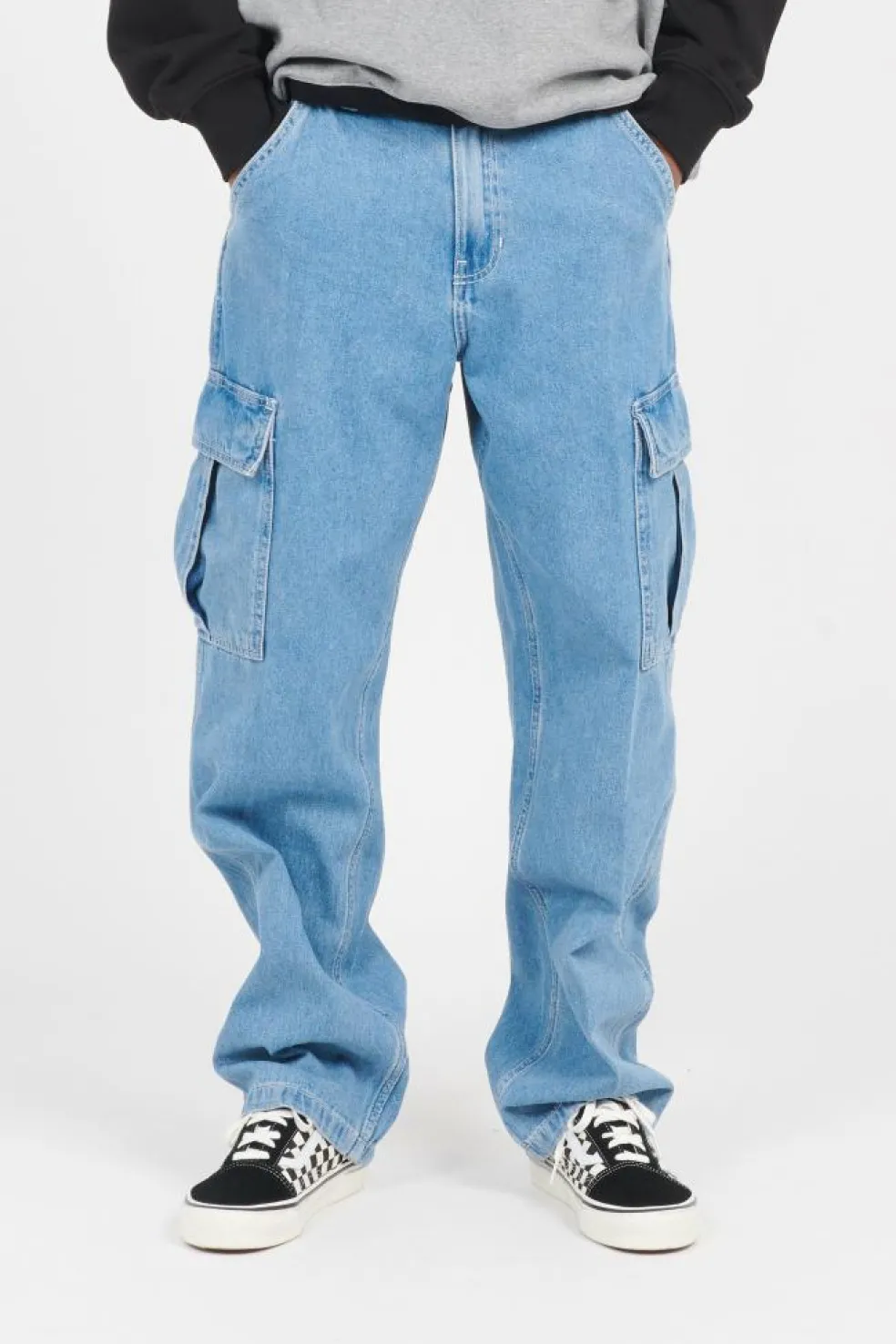 SERVICE CARGO LOOSE DENIM PANT - Jean | Bleu