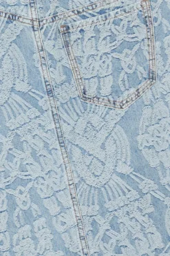 settle macrame denim skirt - Jupe | Bleu