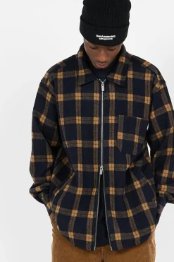 SHIRT ZIP FEELER CHECK - Veste | Marron