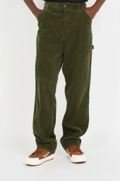 SINGLE KNEE PANT - Pantalon droit en velours | Kaki