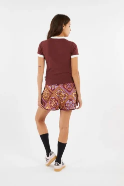 SLAYDEN RINGER TEE SS W - T-shirt | Rouge