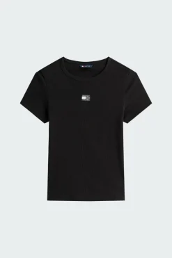 SLIM BADGE RIB - T-shirt | Noir