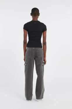 SLIM SCRIPT LABE - T-shirt | Noir