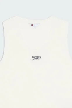 SLIM SCRIPT RIB - Débardeur | Blanc
