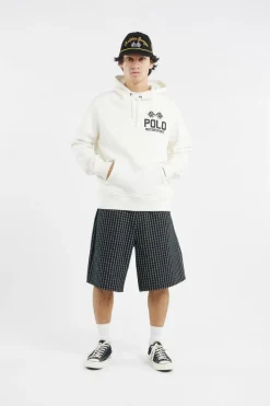 Slub Fleece Graphic Hoodie - Hoodie | Beige