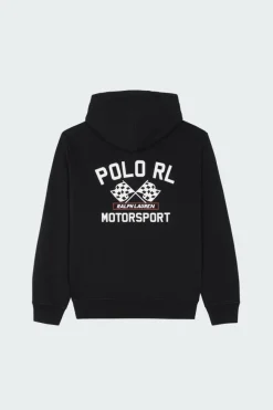 Slub Fleece Graphic Hoodie - Hoodie | Noir