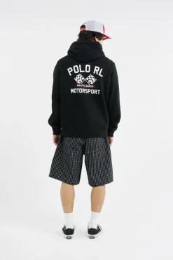 Slub Fleece Graphic Hoodie - Hoodie | Noir