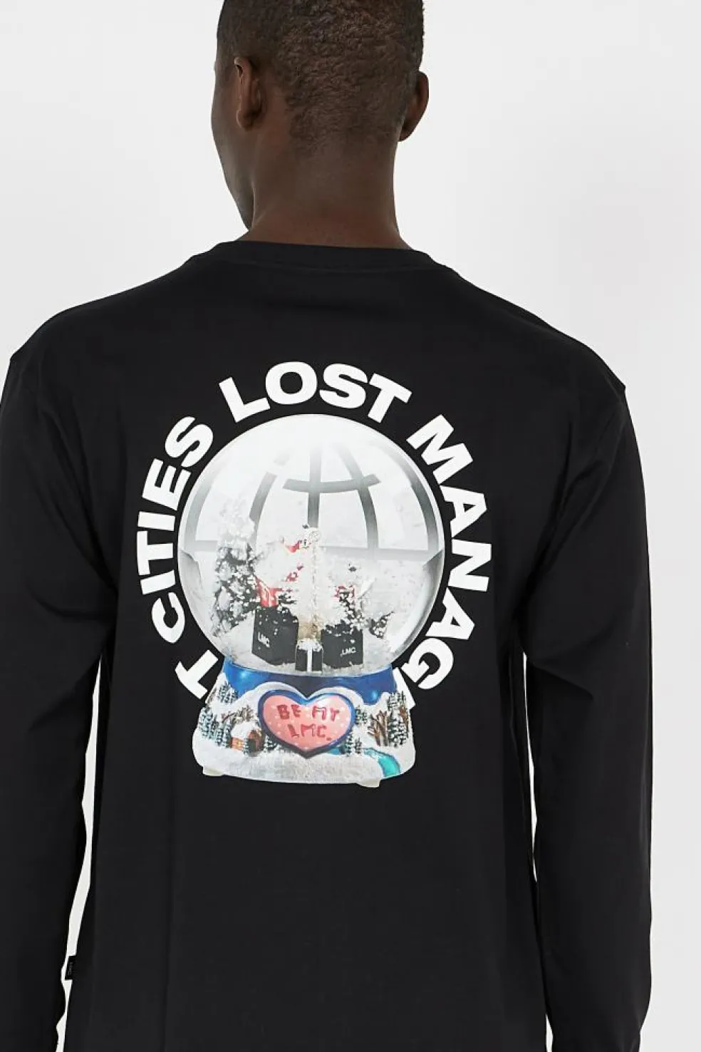 SNOW GLOBE LONG SLV TEE - T-shirt | Noir