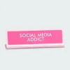 Social Media Addict Deskplate Sign - Plaque de bureau | Multicolore