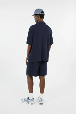 SS HD COTTON WAFFLE - Chemise | Bleu