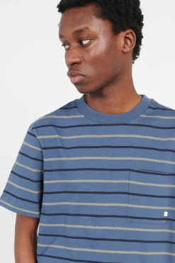 STACY STRIPE POCKET - T-shirt | Bleu
