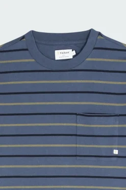 STACY STRIPE POCKET - T-shirt | Bleu