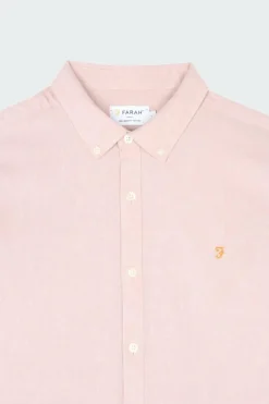 STEEN - Chemise col américain slim-fit en coton biologique | Rose