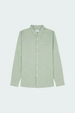 STEEN - Chemise col américain slim-fit en coton biologique | Vert