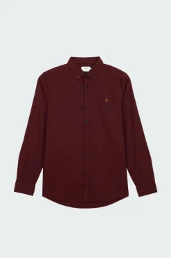 STEEN - Chemise col américain slim-fit en coton biologique | Rouge