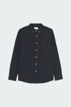 STEEN - Chemise col américain slim-fit en coton biologique | Bleu