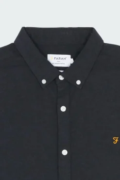 STEEN - Chemise col américain slim-fit en coton biologique | Bleu