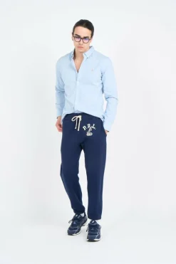 STEEN - Chemise col américain slim-fit en coton biologique | Bleu