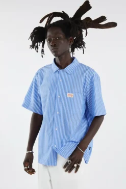 STRIPE RESORT SHORT SLV SHIRT - Chemise | Bleu