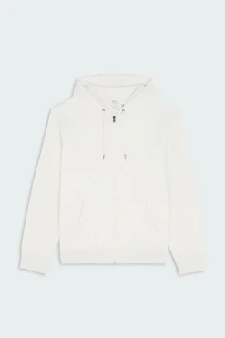 Sweat à capuche en maille double - Hoodie zippé | Gris