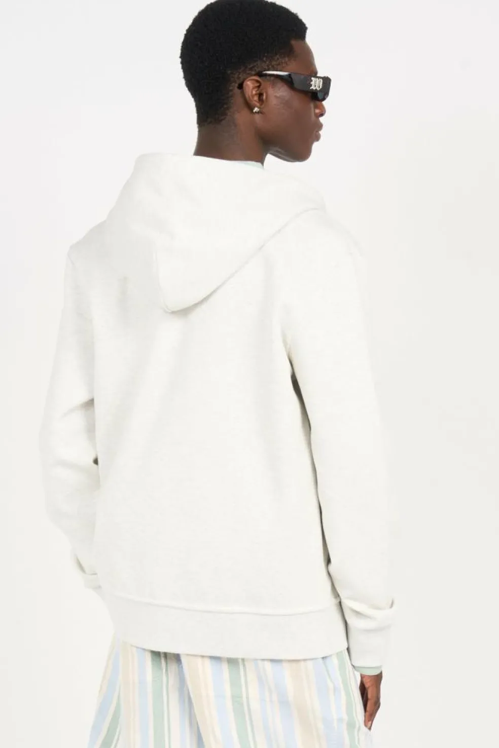 Sweat à capuche en maille double - Hoodie zippé | Gris