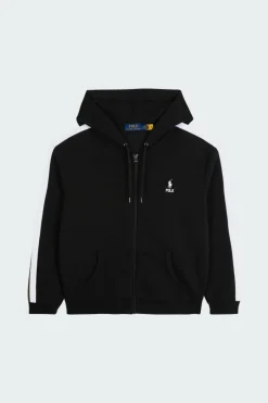 Sweat à capuche en maille double - Hoodie zippé | Noir