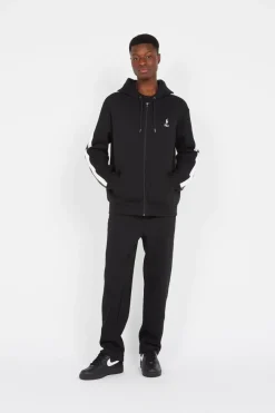 Sweat à capuche en maille double - Hoodie zippé | Noir