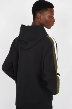 Sweat à capuche en maille double - Hoodie zippé | Noir