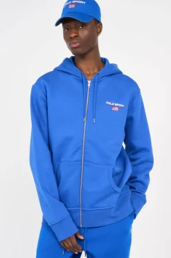 Sweat à capuche Polo Sport en molleton - Hoodie zippé | Bleu