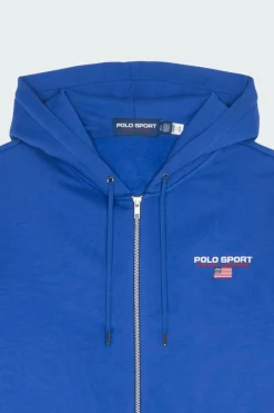 Sweat à capuche Polo Sport en molleton - Hoodie zippé | Bleu