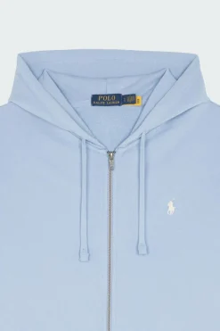 Sweat à capuche zippé en molleton bouclé - Hoodie zippé | Bleu