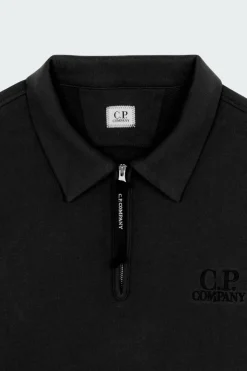 SWEATSHIRTS POLO COLLAR IN DIAGONAL RAISED FLEECE - Sweatshirt | Noir