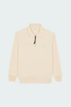 SWEATSHIRTS POLO COLLAR IN DIAGONAL RAISED FLEECE - Sweatshirt | Vert