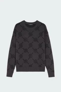 tevin monogram knit - Pull | Noir