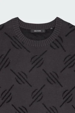 tevin monogram knit - Pull | Noir