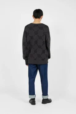tevin monogram knit - Pull | Noir