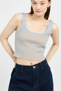 THOMSON CROPPED TANK - Débardeur | Bleu