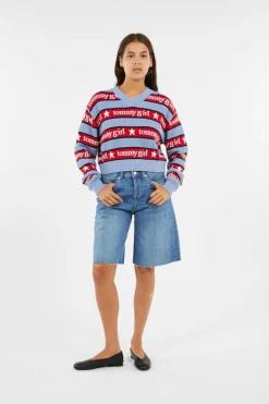 TOMMY GIRL STRIPE SW - Pull | Bleu
