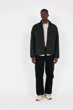 Veste hybride en sherpa - Veste | Noir