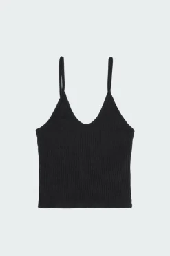 V-NECK RIB TOP - Débardeur | Noir