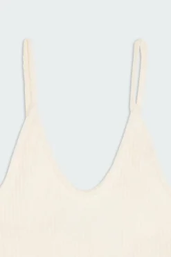 V-NECK RIB TOP - Débardeur | Beige
